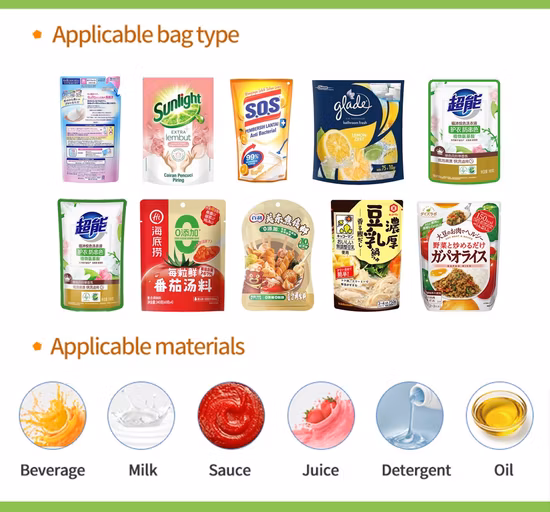 Automatic Doypack Stand up Spout Pouch Liquid Laundry Detergent Filling Sealing Packing Machine